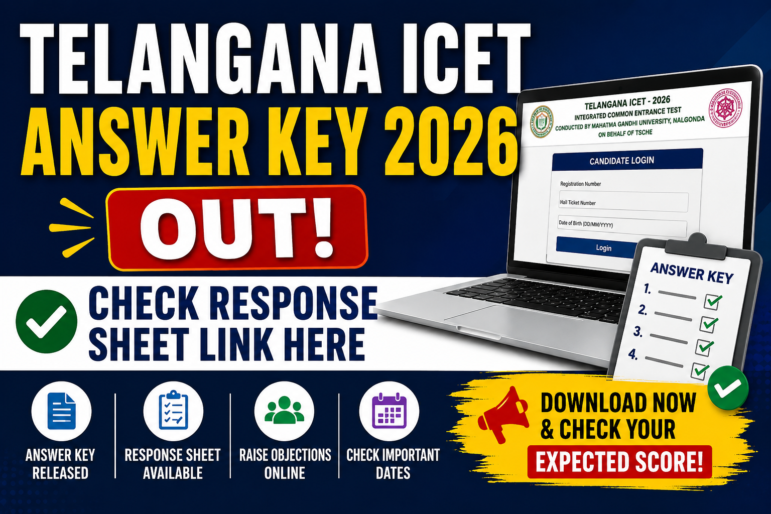 Telangana ICET Answer Key 2026 Out