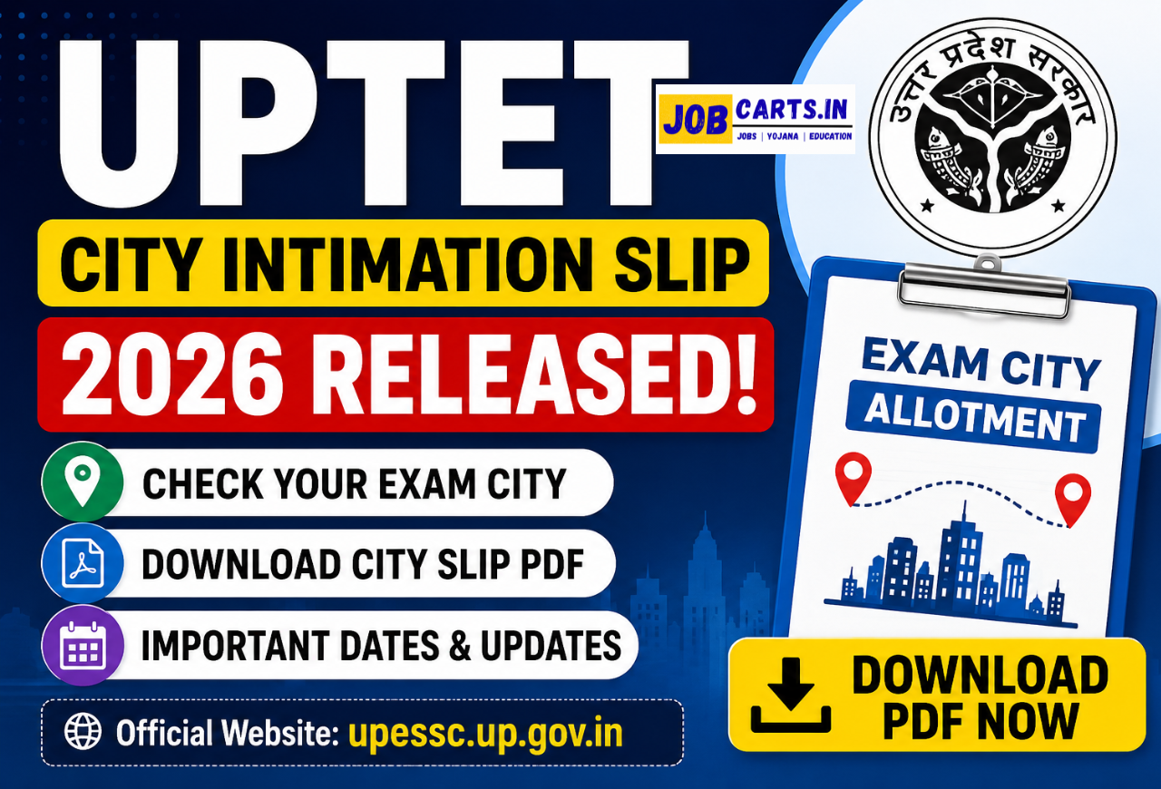 UPTET City Intimation Slip 2026