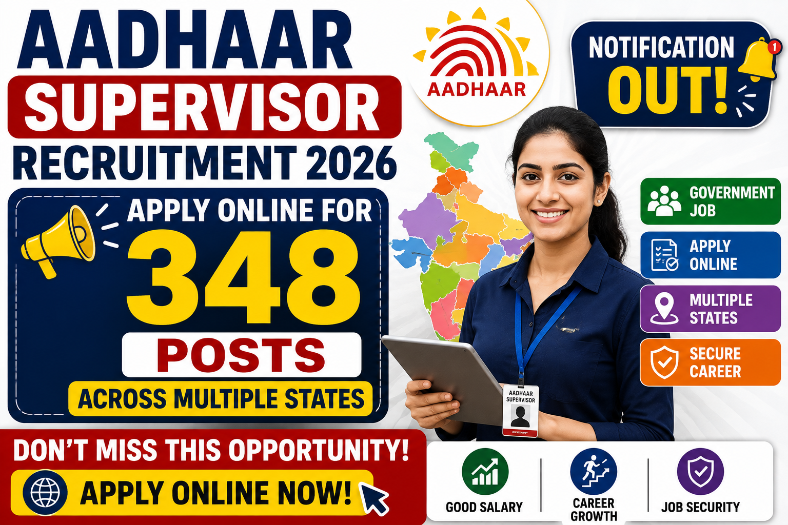 Aadhaar Supervisor Recruitment 2026 Banner