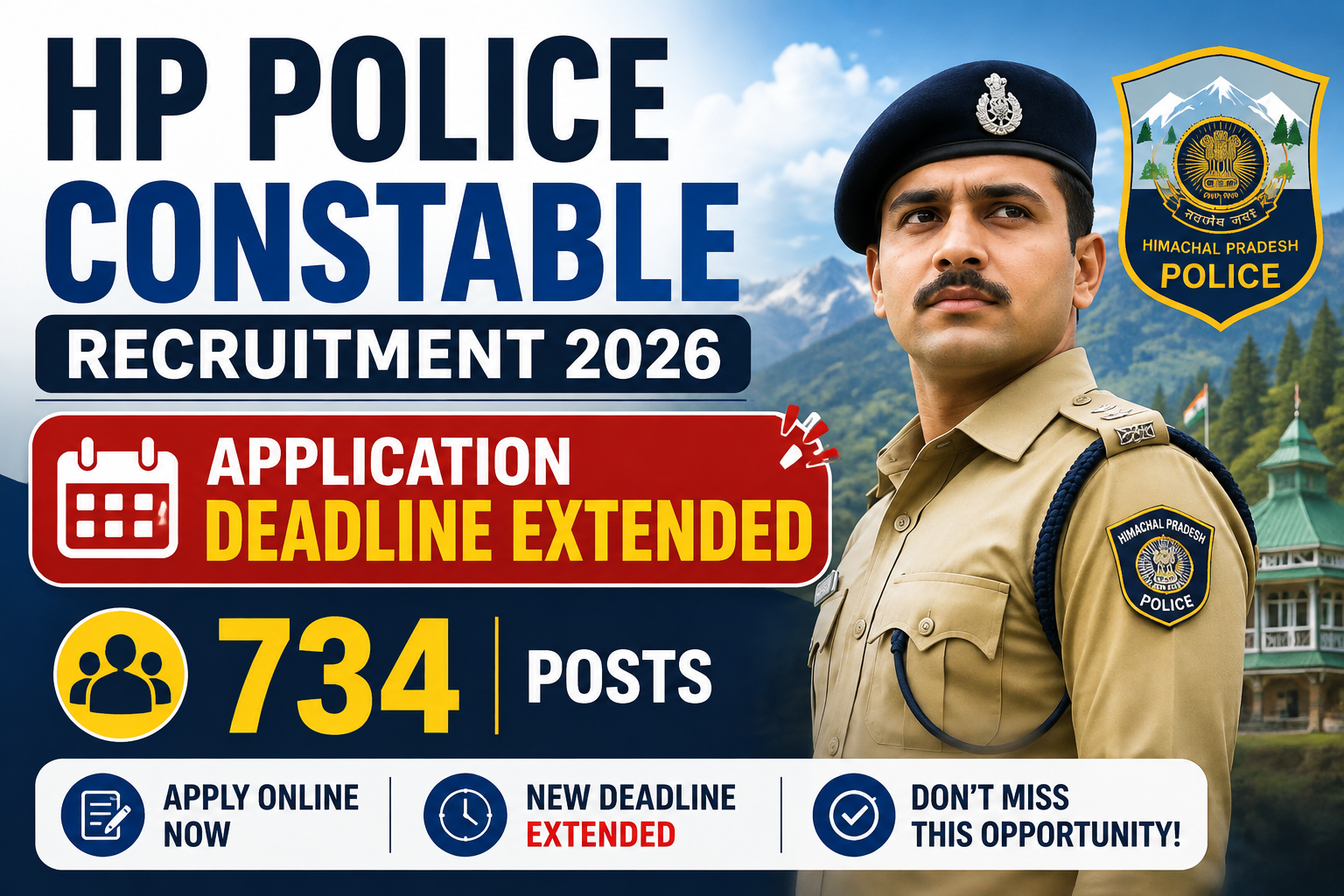 HP Police Constable Recruitment 2026 – 734 Posts Apply Now