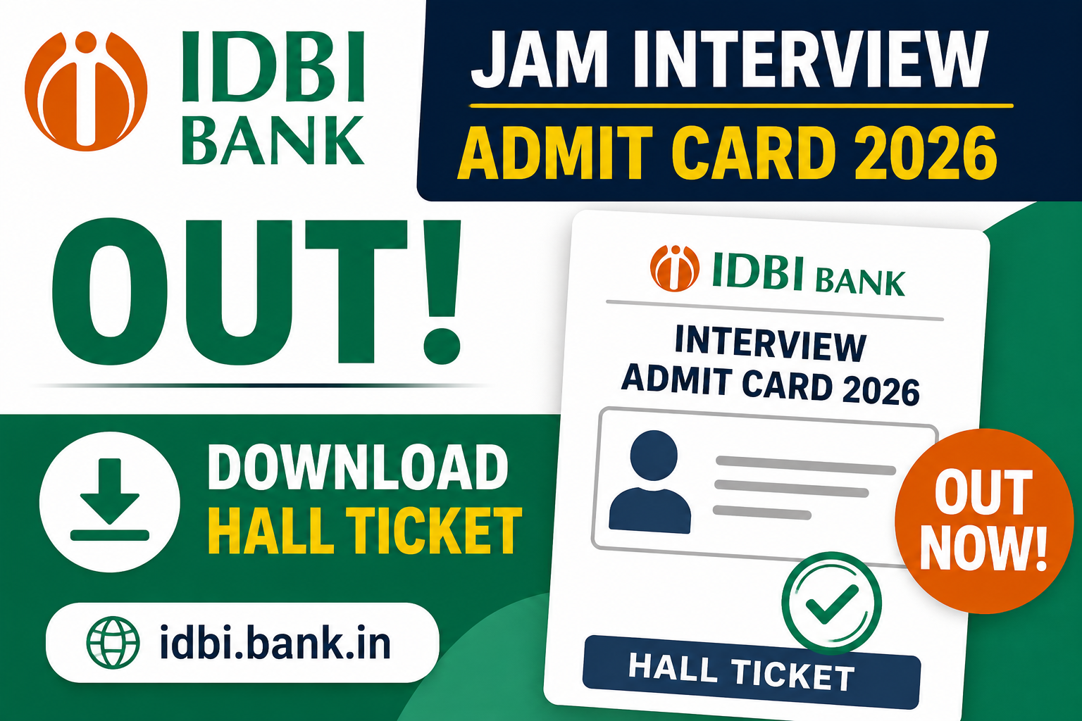 IDBI JAM Interview Admit Card 2026 Out at idbi.bank.in, Download Hall Ticket