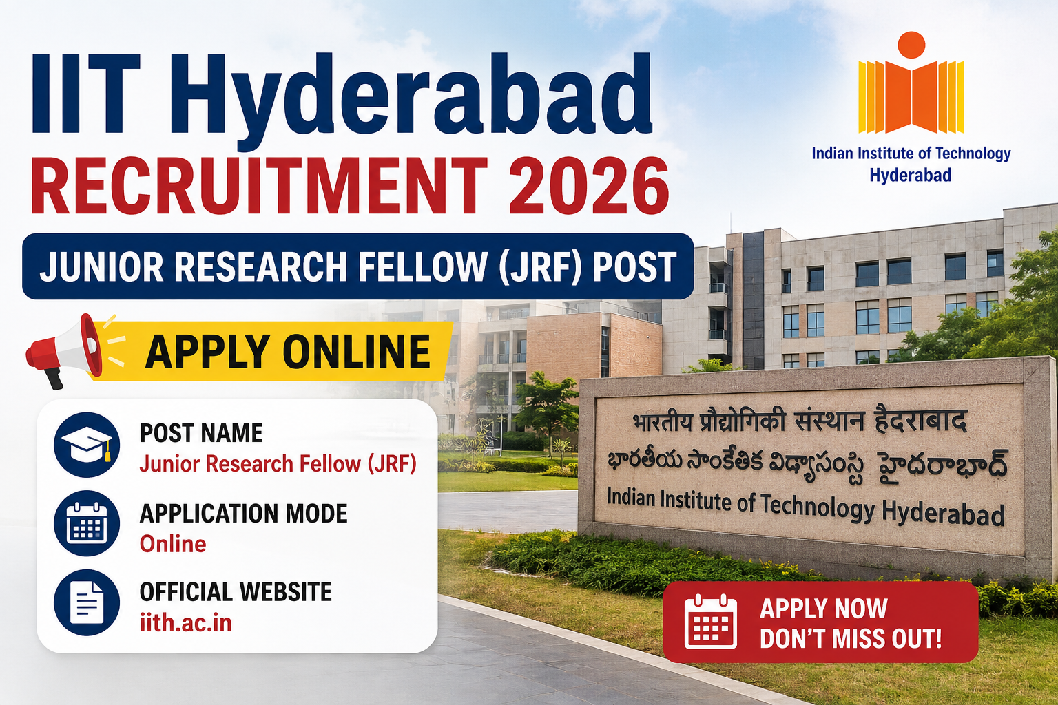 IIT Hyderabad Recruitment 2026 Banner